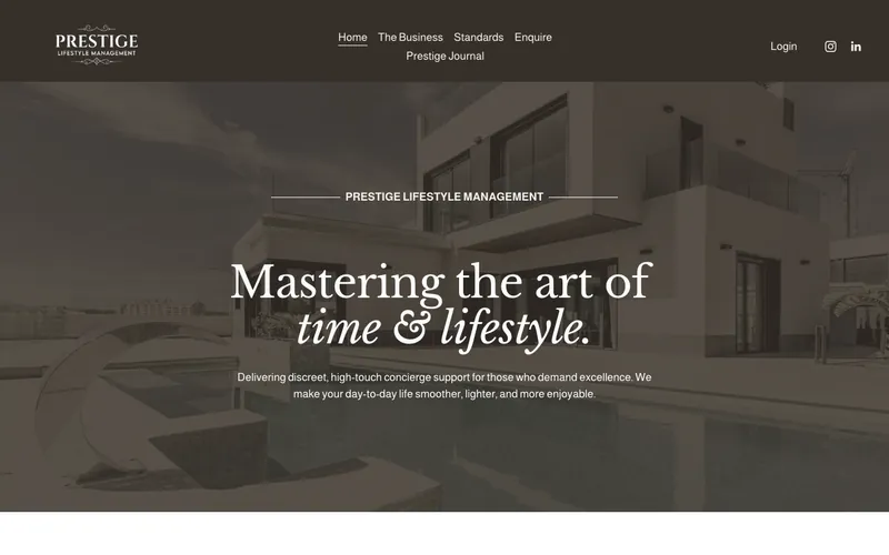 Prestige Lifestyle Management homepage